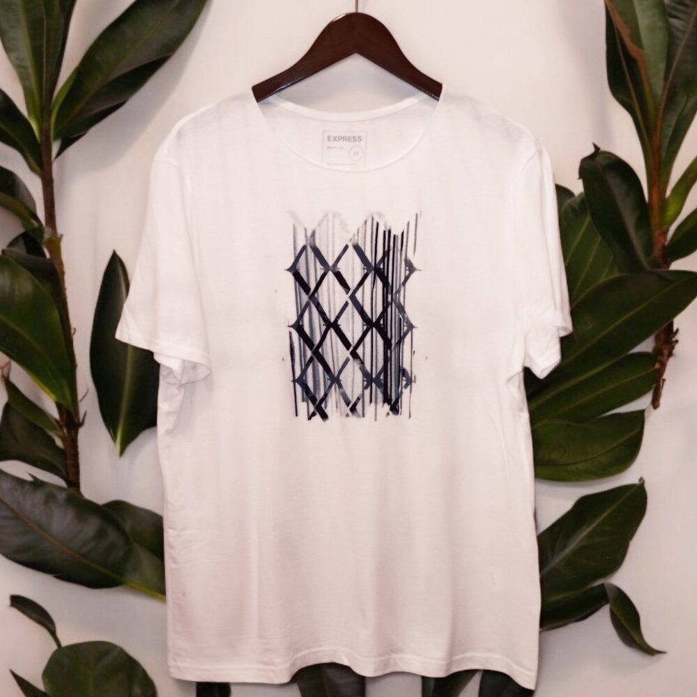 Express ★ Men's Graphic Tee - X Azul Matrix Design